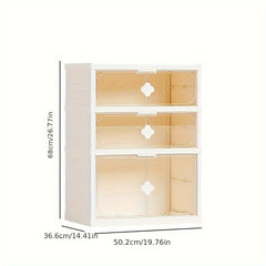 Foldable Shoe Rack with Door Plastic Storage Organizer