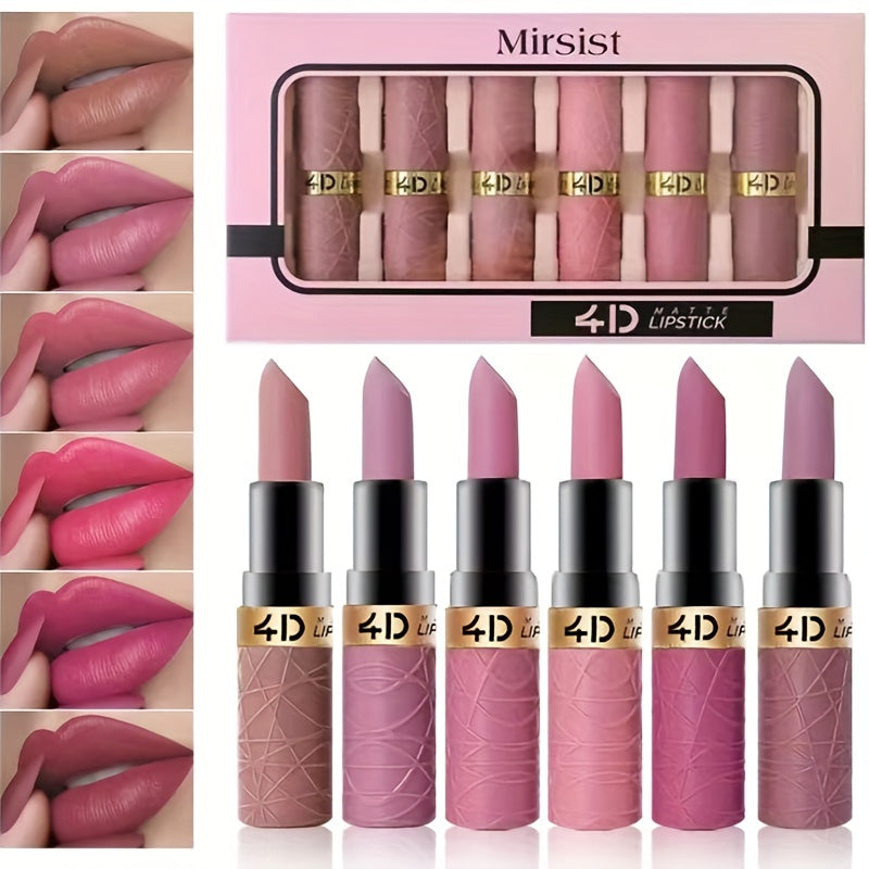 6 PCS Set Matte Lipstick Non-stick Cup Waterproof