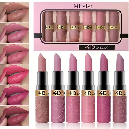 6 PCS Set Matte Lipstick Non-stick Cup Waterproof