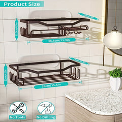 11 Hook Shower Rack - No Drilling Required