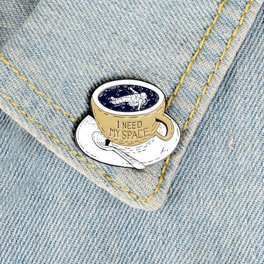 Men's Astronaut Coffee Mug Brooch