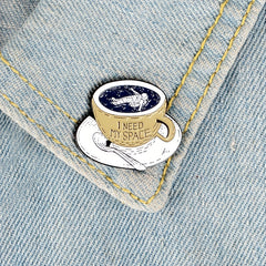 Men's Astronaut Coffee Mug Brooch