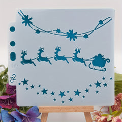 Christmas Snow House Reusable Stencil Drawing Templates DIY Layering Set