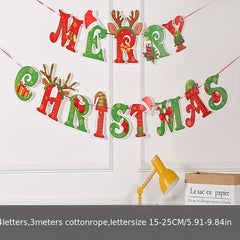 Christmas Flag Hanging Decorations Holiday Banners Party Decorations