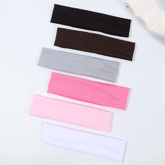 6pcs Vintage Elastic Headband Set for Yoga Sports Hair Accessories