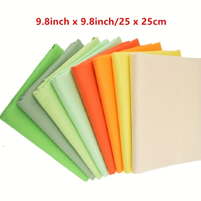 8 Pack Pre Cut Quilting Squares 9.8 x 9.8 Fabric Pieces in Assorted Colors