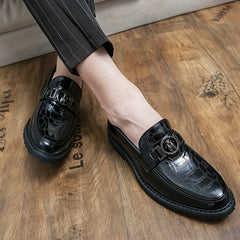 Men's Low Heel Loafer Shoes Comfy Non slip Slip On Shoes