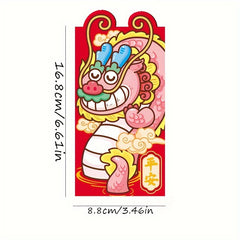 6pcs Dragon Year Red Packet Cartoon 3D Year Press Universal Spring Supplies