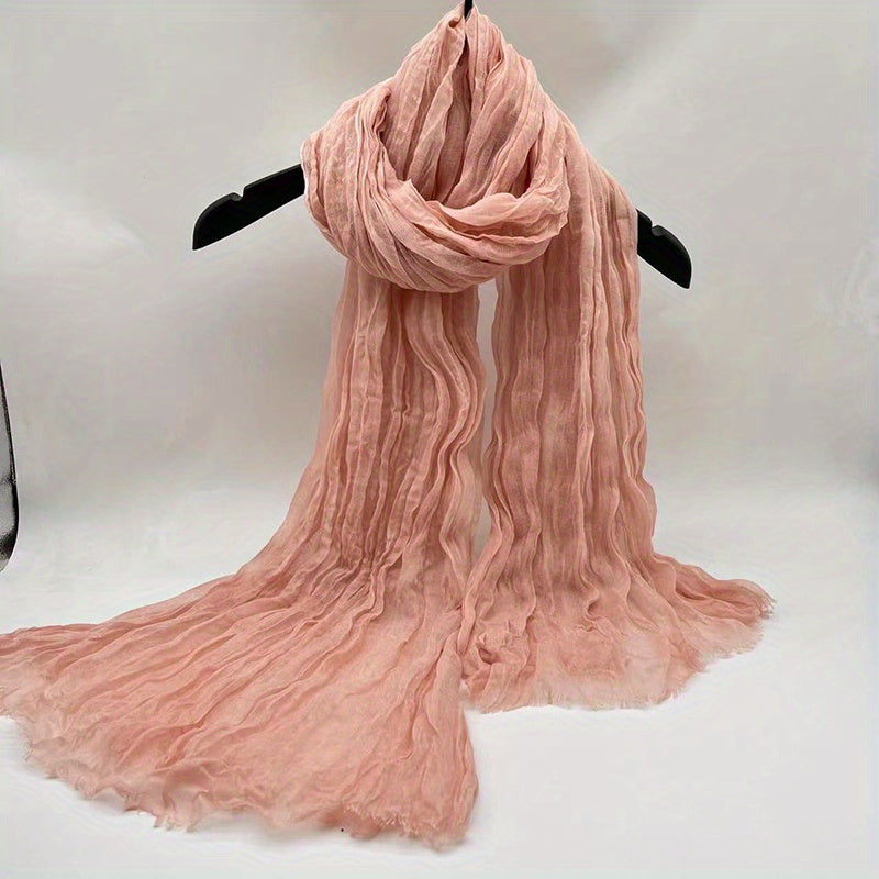 Boho Style Linen Twist Scarf for Outdoor Activity