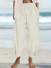  High Rise Harem Trousers With Pockets