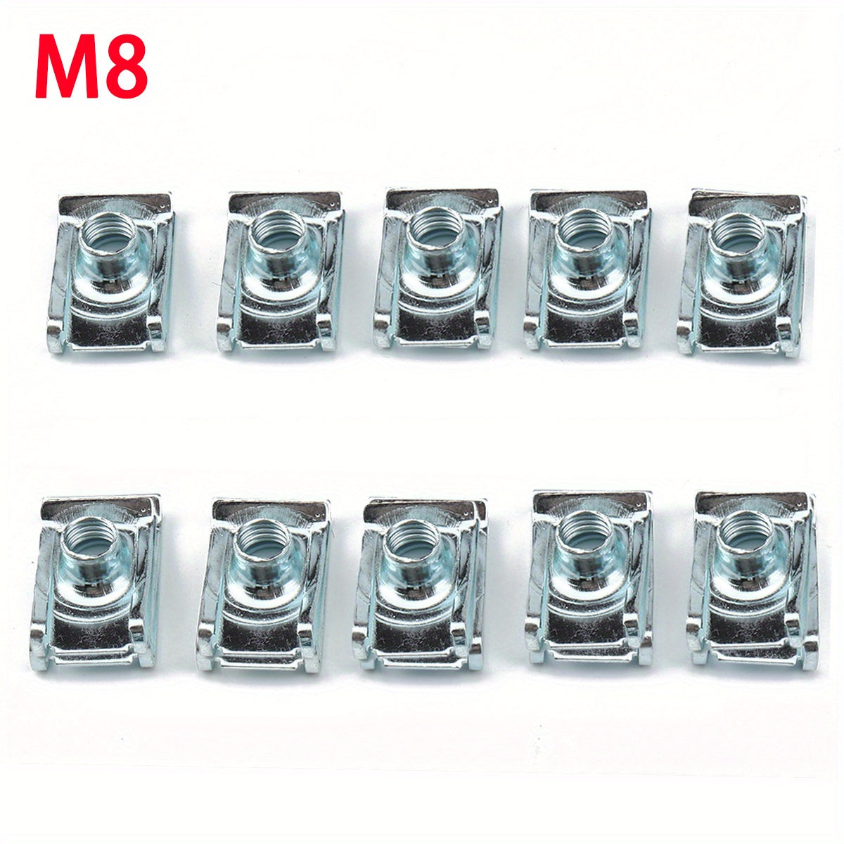 10pcs Manganese Steel Clip Nut Reed U Nuts Fastener Assorted Kits for Motorcycle