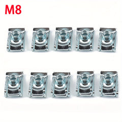 10pcs Manganese Steel Clip Nut Reed U Nuts Fastener Assorted Kits for Motorcycle