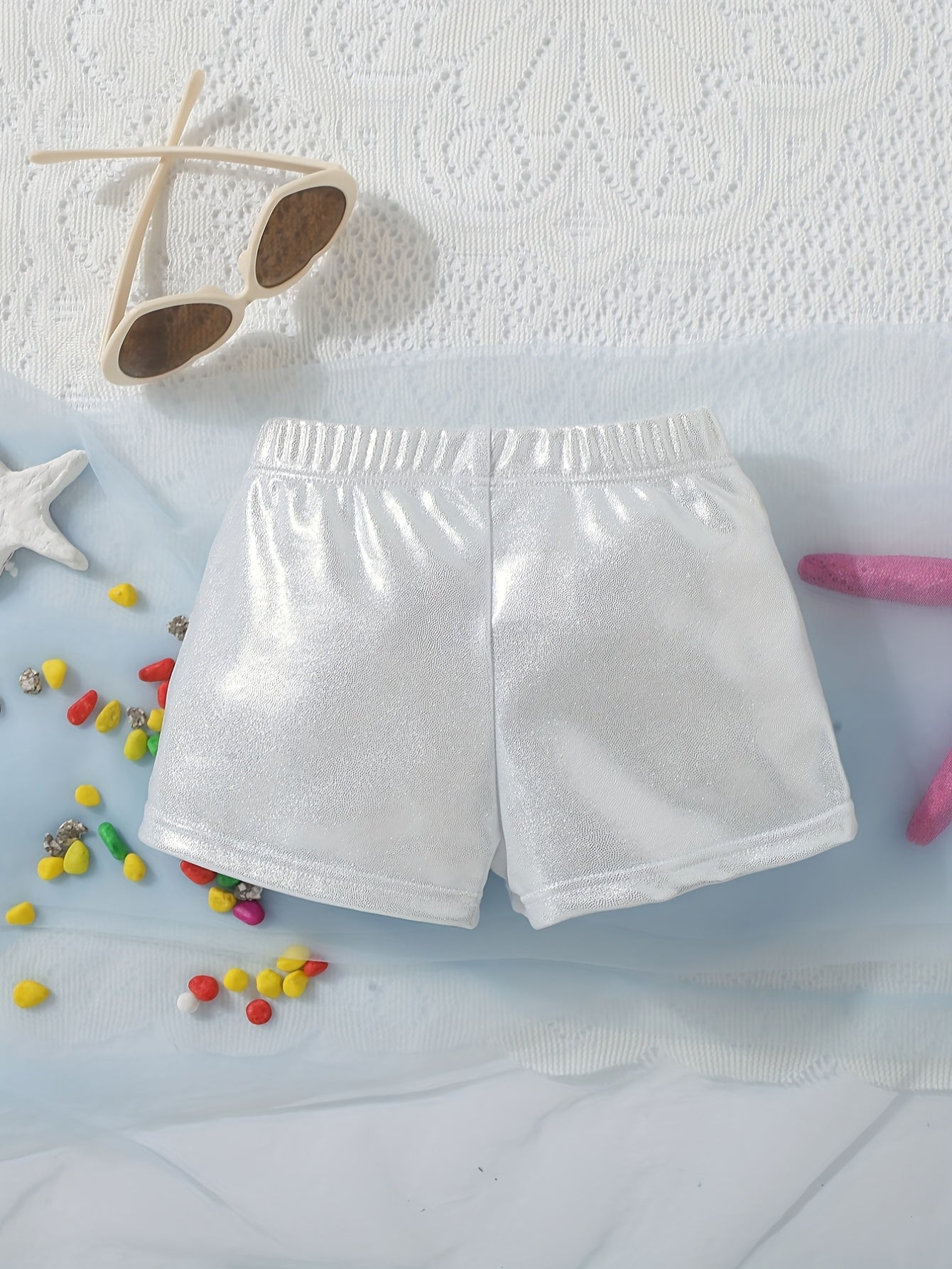 Boys Swim Trunks Elastic Waist Beach Shorts Solid Stretchy Comfortable