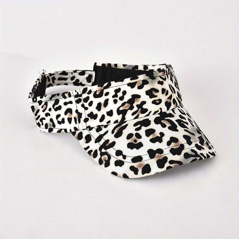 Leopard Print Stylish Visor Hat Lightweight UV Protection Sun Hat
