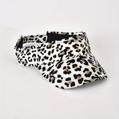 Leopard Print Stylish Visor Hat Lightweight UV Protection Sun Hat