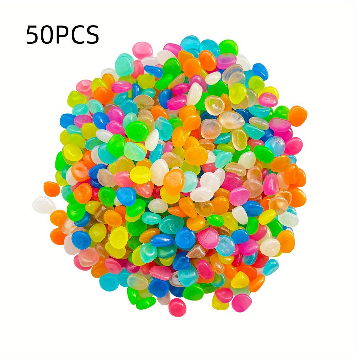 50PCS Luminous Resin Stones for Garden and Fish Tank