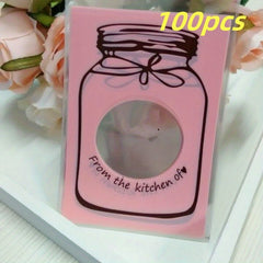 100pcs Bottle Candy Bag Self-sealing Biscuit Sample Bag