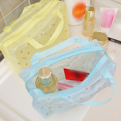 Floral Translucent Toiletry Bag Travel Storage