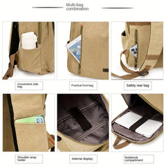 Vintage Canvas School Bag for Travel and School