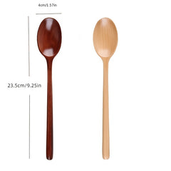 Wooden Soup Spoons For Mixing Cooking Long Handle Spoon Kitchen Utensil
