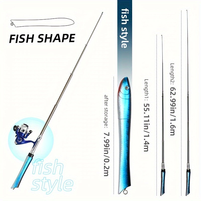 140cm Portable Pocket Fishing Rod Set
