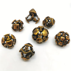 7pcs Hollow Dice 3D Copper Spiral Mini Dice Game Punishment Drinking Fun Dice