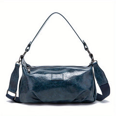 Retro Zipper Underarm Bag Double Layer Crossbody Bag