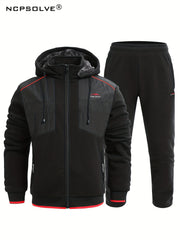 Men's Active Fleece Hooded Jacket & Pants Set