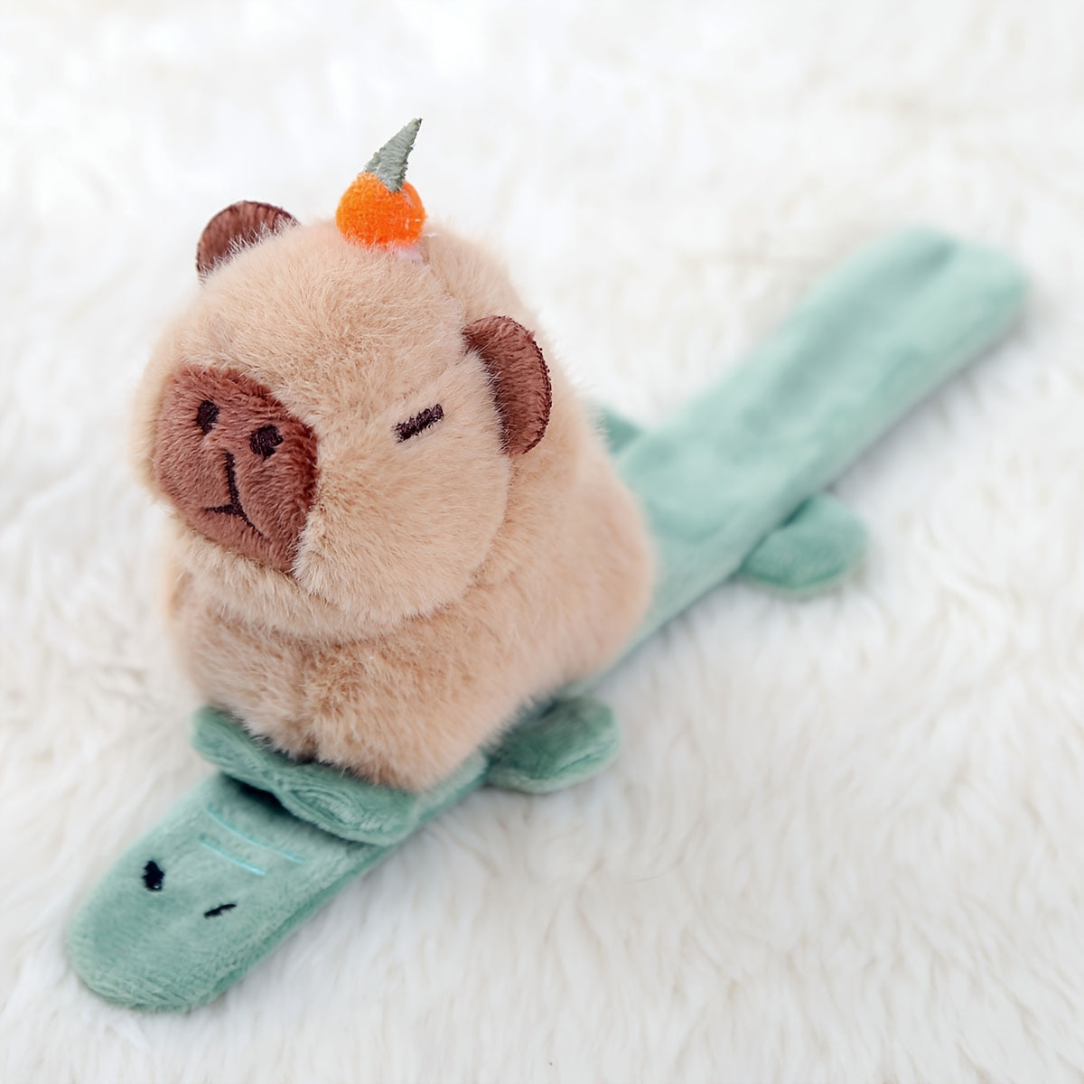 Skateboard Crocodile Capybara Puppy Plush Toy with Pop Ring