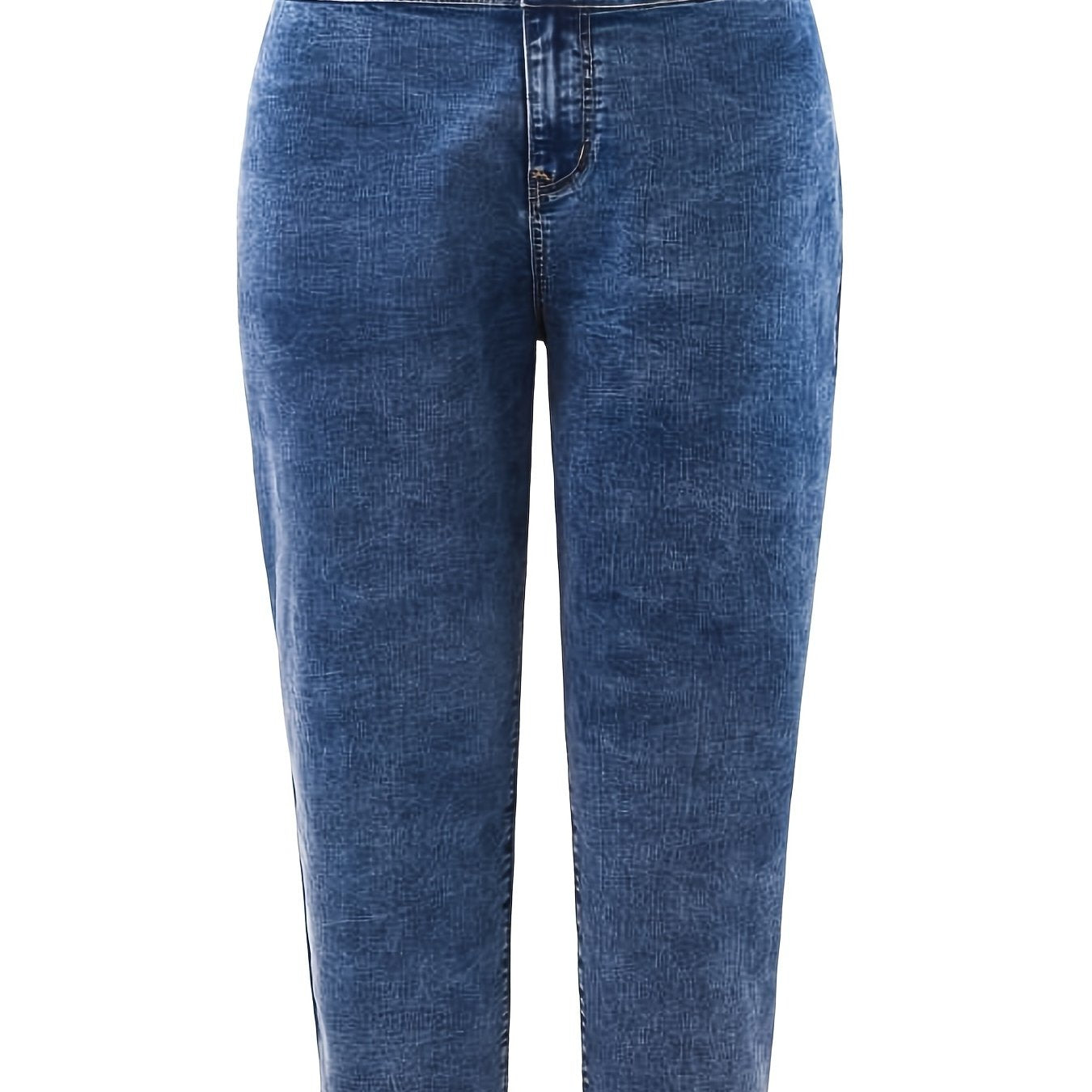  High Rise Solid Straight Leg Jeans Women's Plus Casual Denim Pants