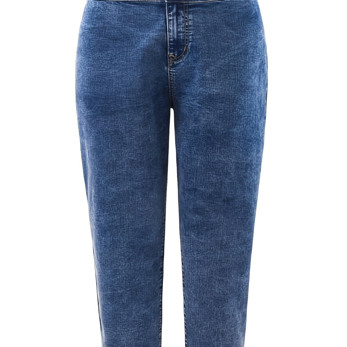  High Rise Solid Straight Leg Jeans Women's Plus Casual Denim Pants