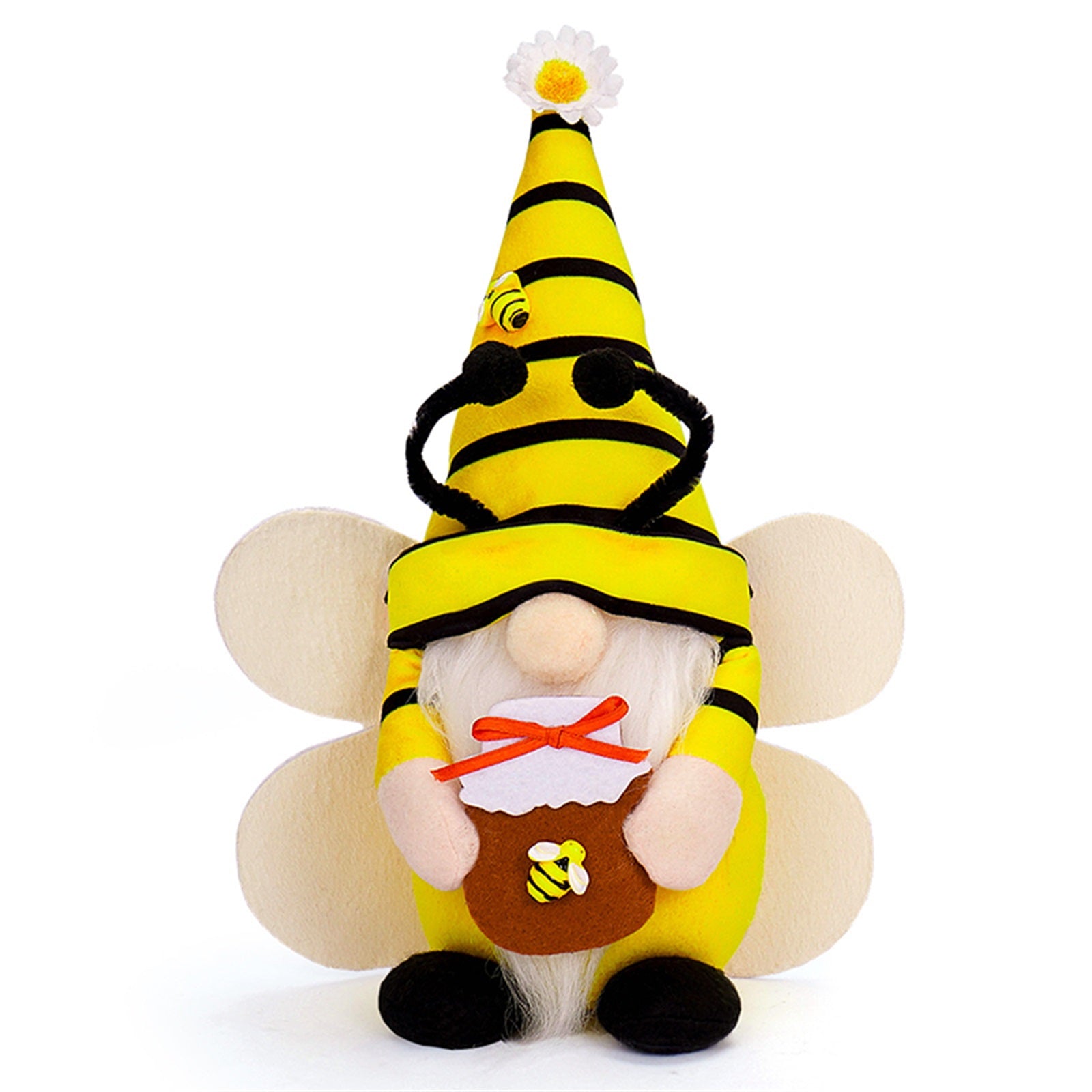 Sunflower Bee Gnome Plush Honeybee Doll Honey Pot Stuffed Animal