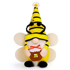 Sunflower Bee Gnome Plush Honeybee Doll Honey Pot Stuffed Animal