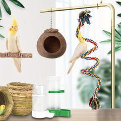 Bird Spiral Rope Habitat Parrot Spiral Ladder Cage Accessories with Bells