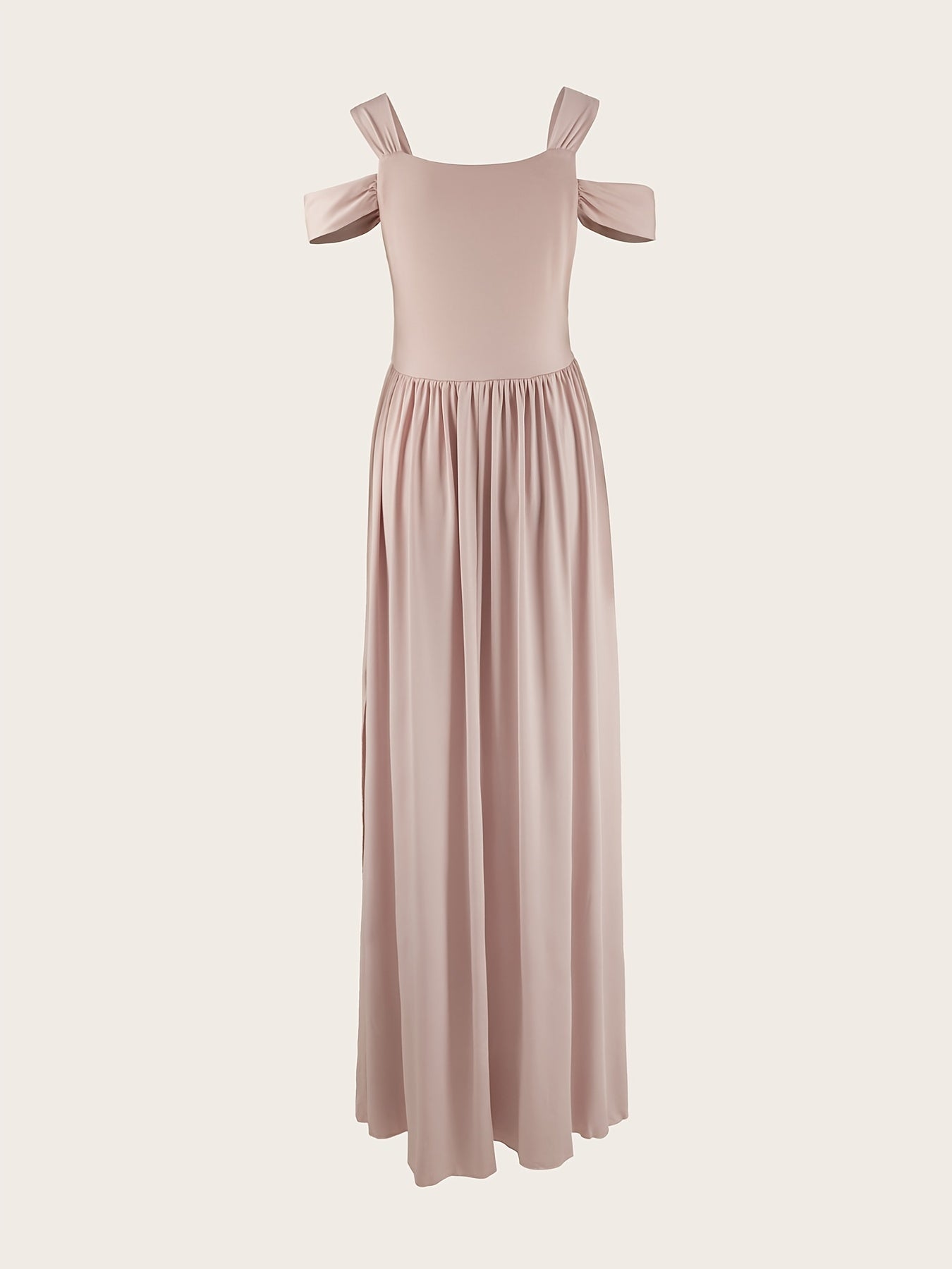Sexy Off Shoulder Slit Dress Casual Suspender Solid