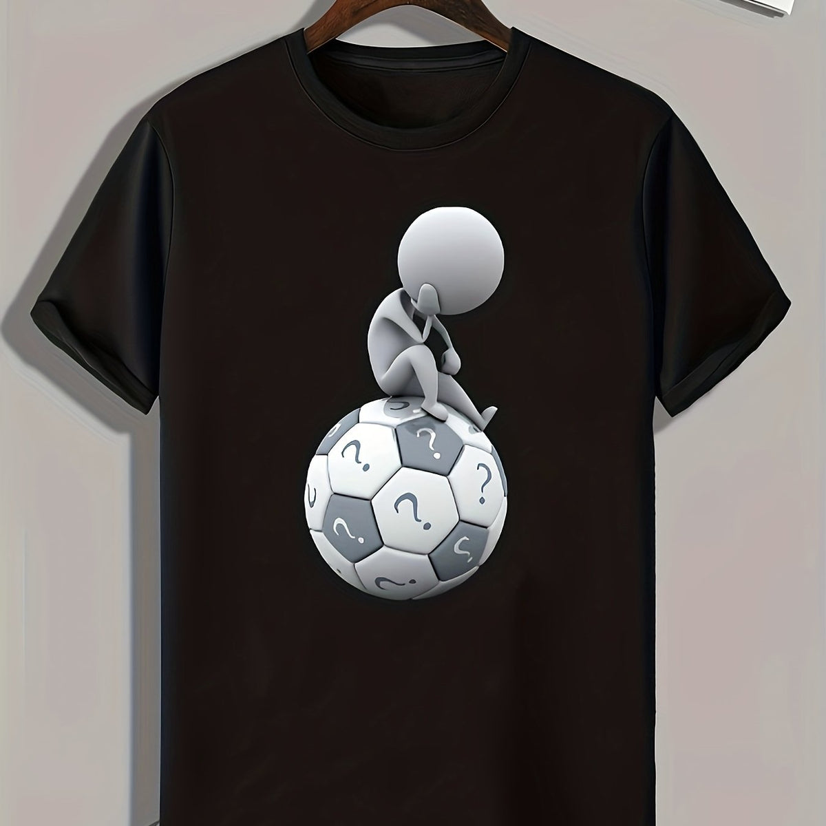 Thinking Pattern Print Men's Comfy Sports T-shirt - Men's Summer Outdoor Clothes