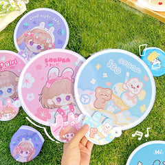 Mini Cartoon Pattern Folding Fan for Outdoor Activity