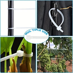 100pcs Transparent Self-Locking Cable Zip Ties for Indoor/Outdoor Use