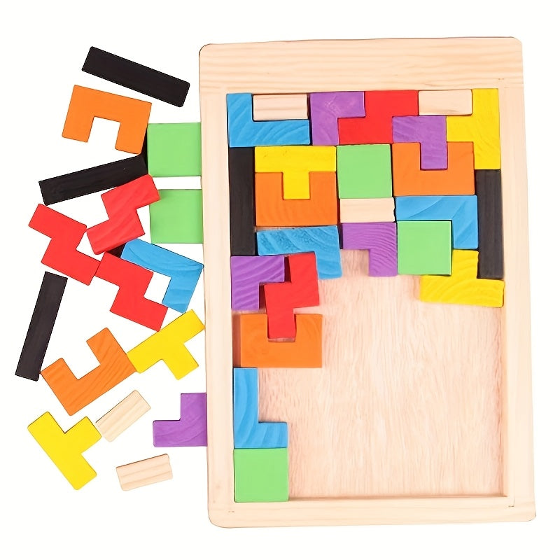 Wooden Building Blocks Puzzle Brain Flexibility Exercise Toy
