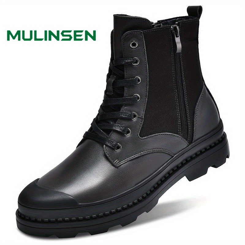 Leather Short Boots Lace up Shoes Fall Spring Summer