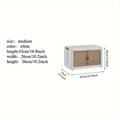 Foldable Storage Box w/ Wheels & Doors - Stackable Clothes Storage