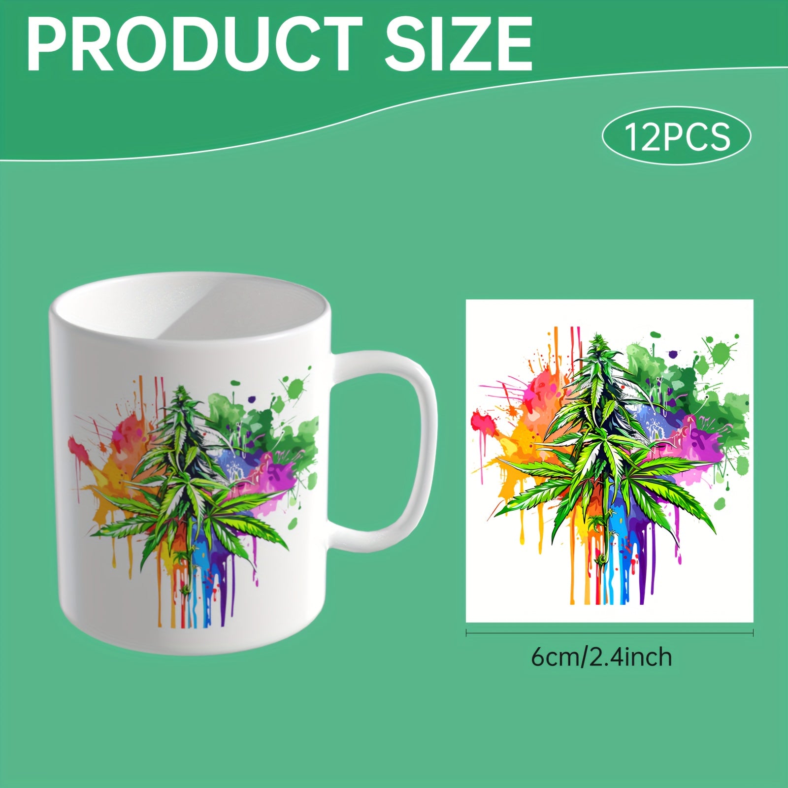 12pcs UV DTF Cup Wrap Transfer Paper for Mug Water Bottle Laptop DIY Decor