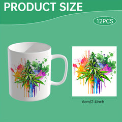 12pcs UV DTF Cup Wrap Transfer Paper for Mug Water Bottle Laptop DIY Decor