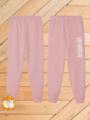  Casual Pants Women's Plus Letter Print Fleece Liner Elastic Drawstring