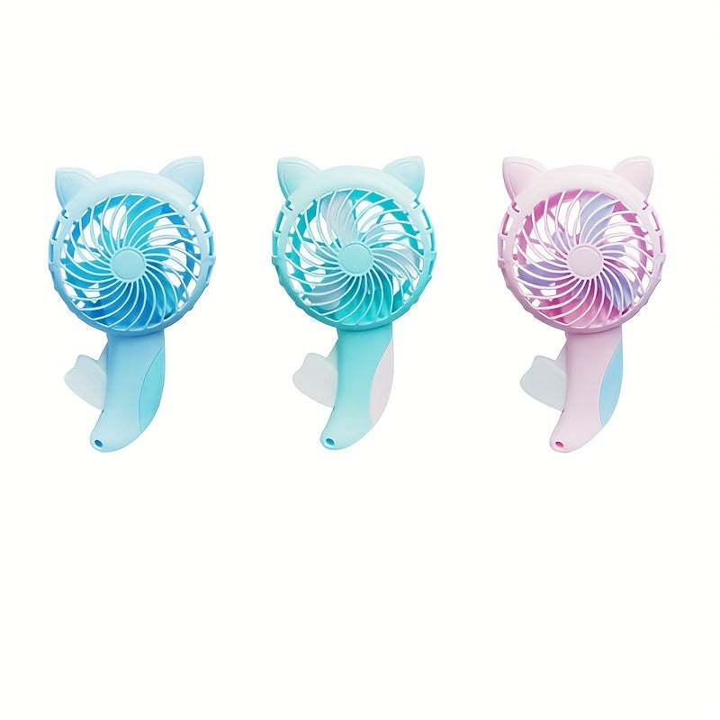 Portable Cartoon Handheld Fan, 3 Colors