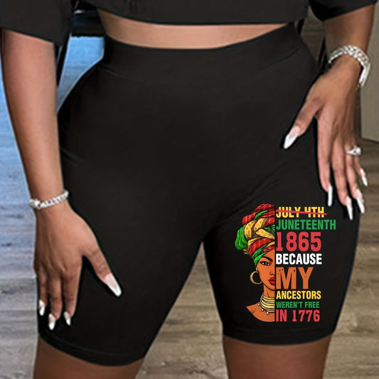 Juneteenth High Rise Figure Print Biker Shorts