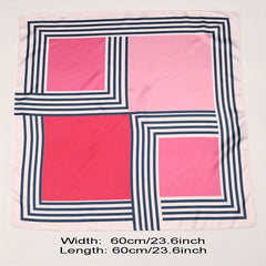 Geometric Block Bandana Striped Print Square Scarf Women Head Wrap