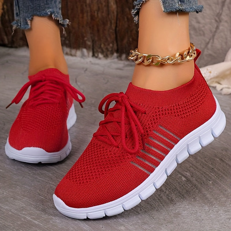 Women's Mesh Breathable Running Shoes Lace up Sneakers