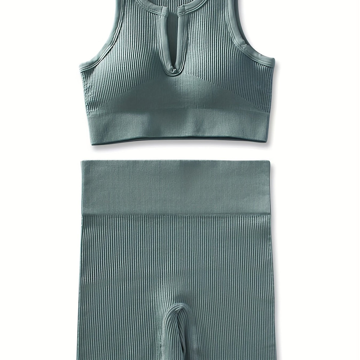 Ribbed Workout Set: Tank Top & Leggings for Women