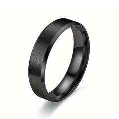 Matte Stainless Steel Retro Men's Ring Silvery Golden